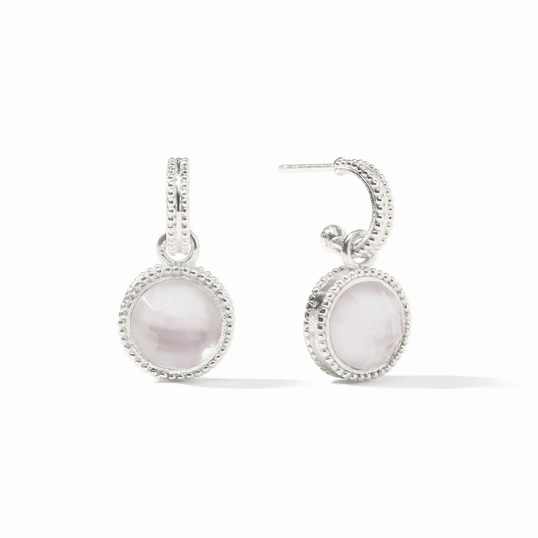 EARRING HOOP & CHARM FLEUR-DE-LIS SILVER