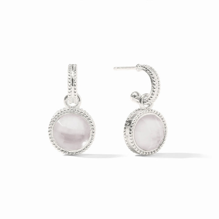 EARRING HOOP & CHARM FLEUR-DE-LIS SILVER