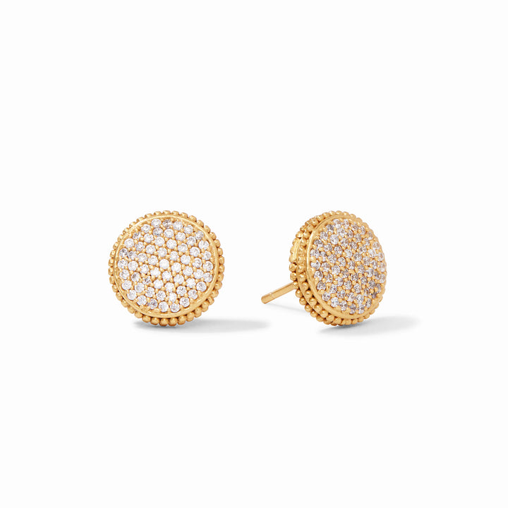 EARRINGS FLEUR DE LIS STUD PAVE