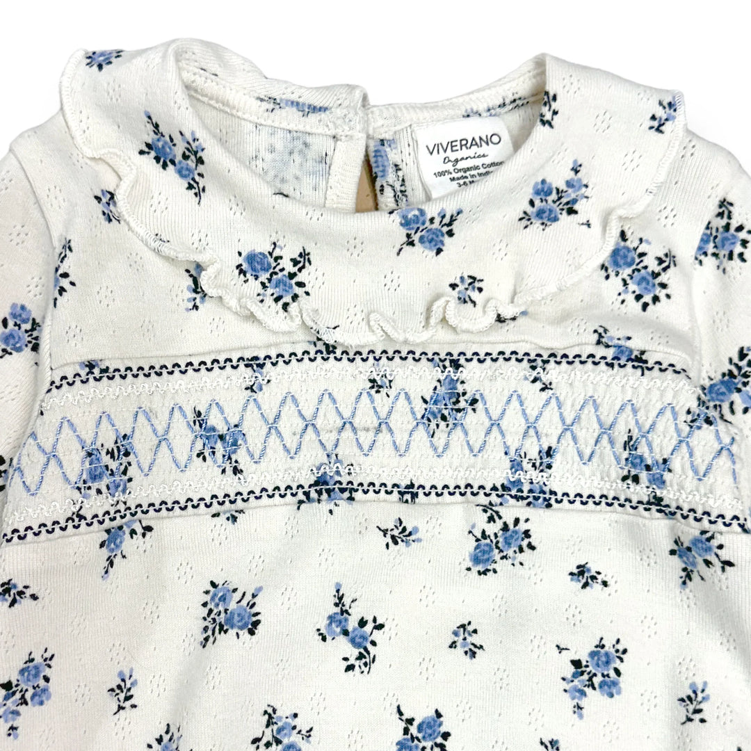 FOOTIE FLORAL POINTELLE NATURAL
