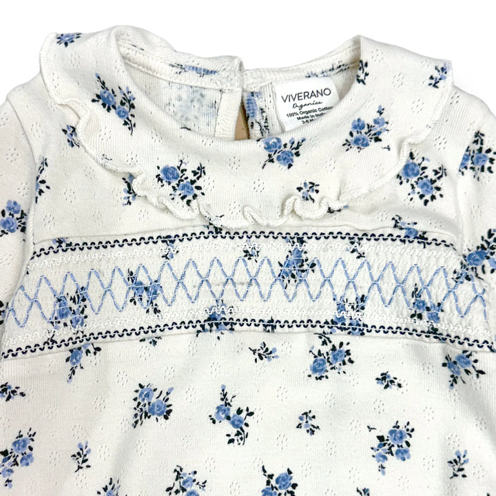 FOOTIE FLORAL POINTELLE NATURAL