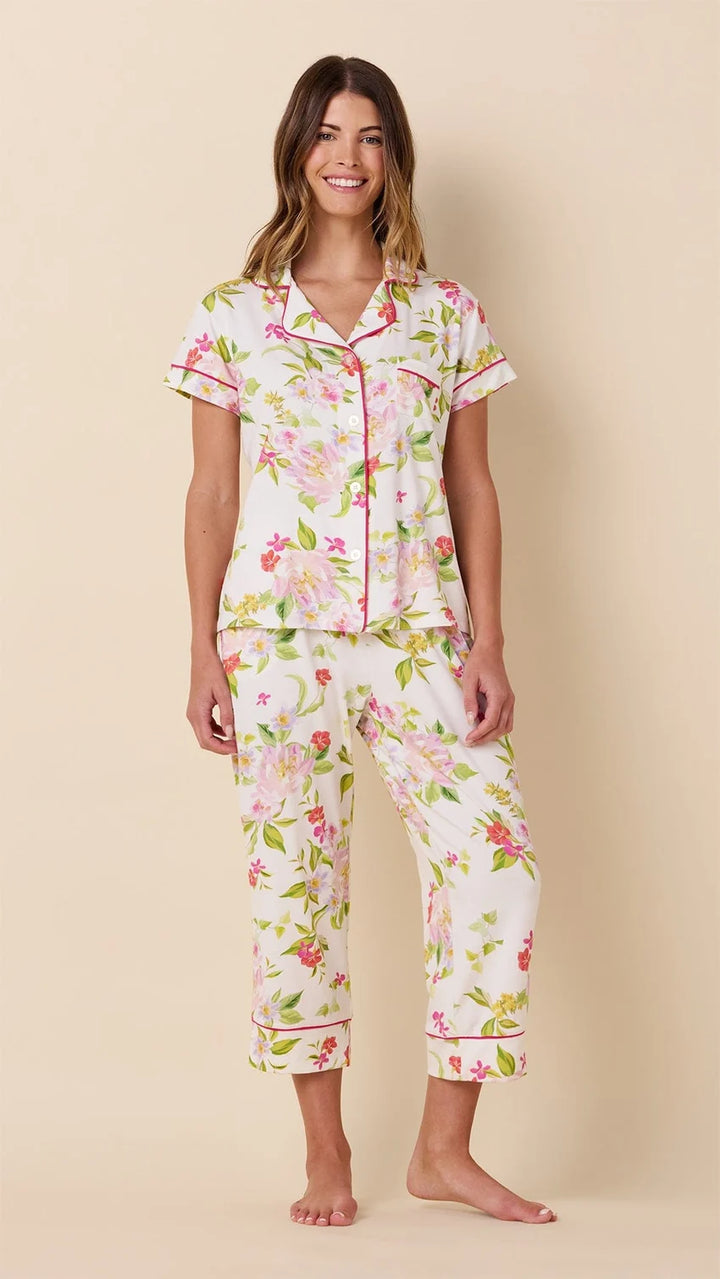 PAJAMA FLORENTINA CAPRI PIMA KNIT WHITE