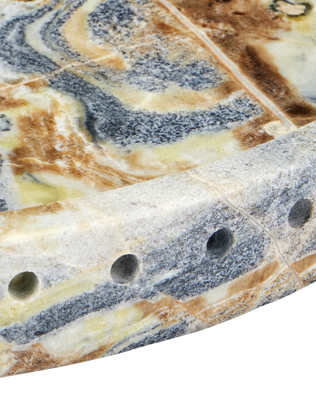 TRAY FLORAL JADE MARBLE