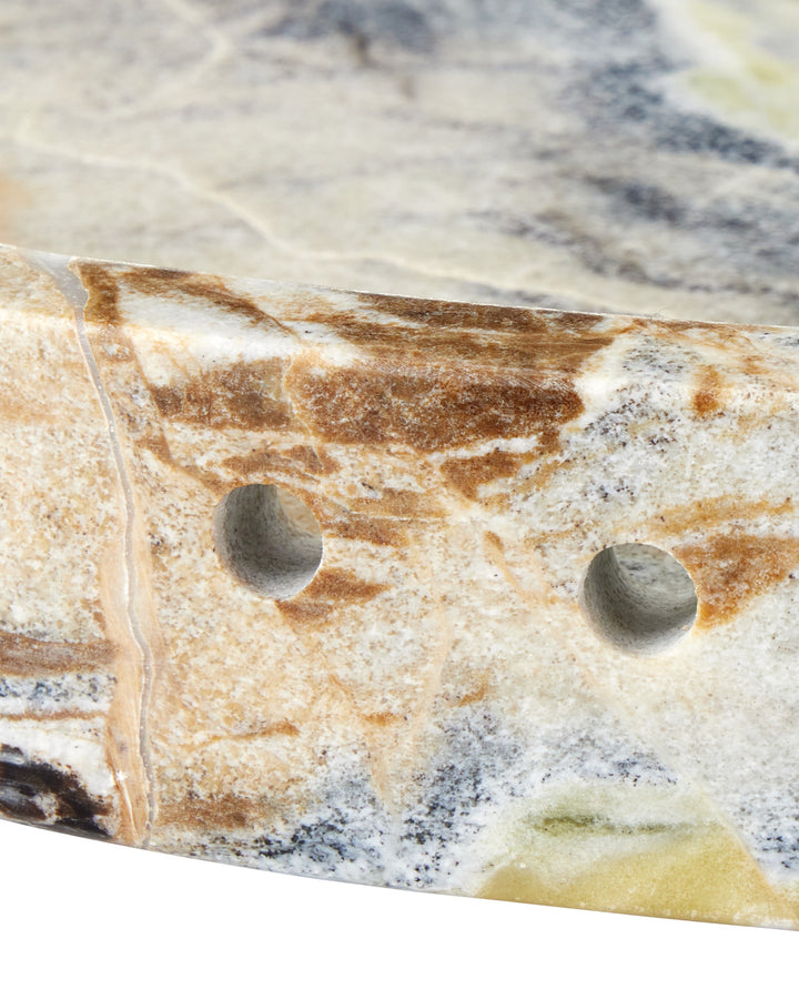 TRAY FLORAL JADE MARBLE