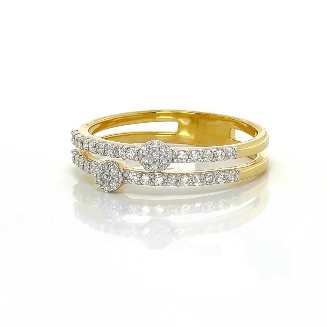 RING TWIN PLANET PAVE DIAMOND