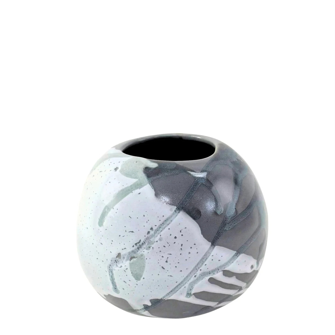 VASE SPHERE MEDIUM MARBLE GREY