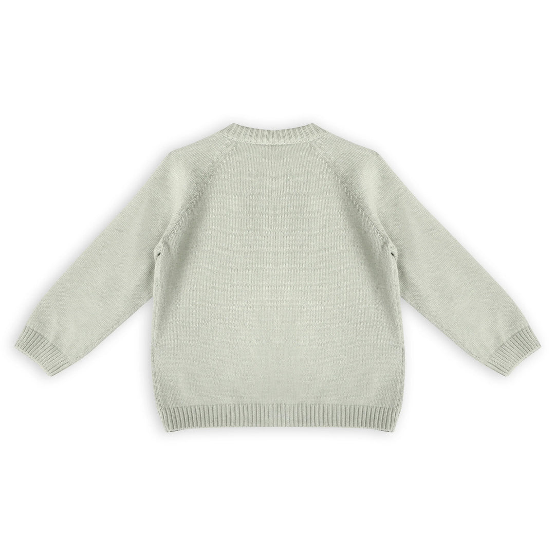 S/2 CARDIGAN+PANT FLOWER & HEART SAGE GREEN