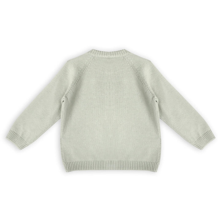 S/2 CARDIGAN+PANT FLOWER & HEART SAGE GREEN