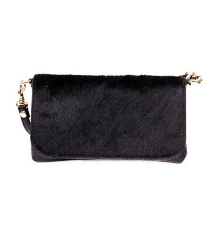 CLUTCH CROSSBODY COWHIDE