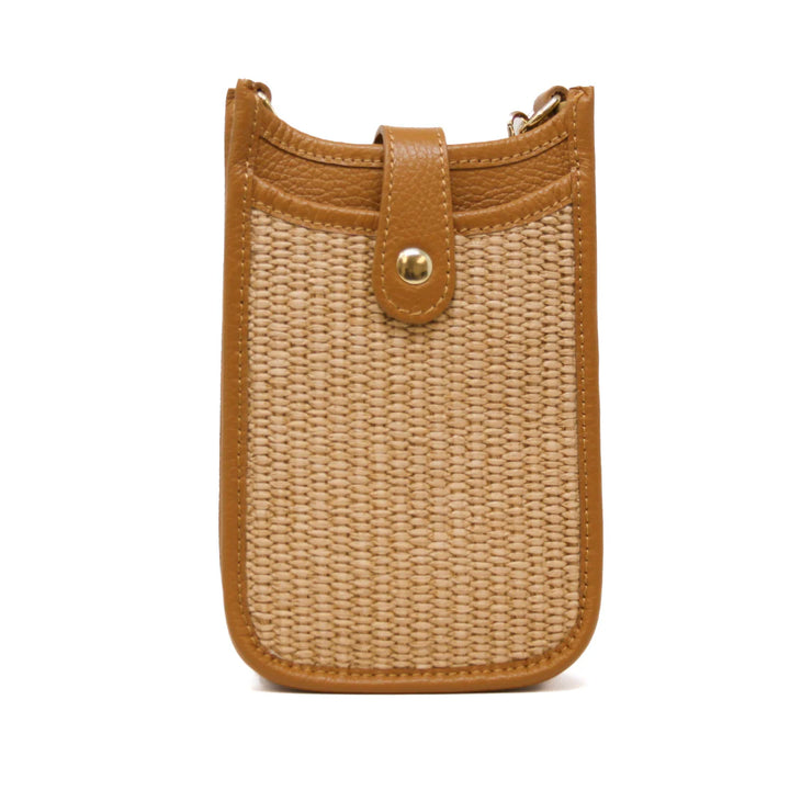 BAG CELL LEATHER & STRAW
