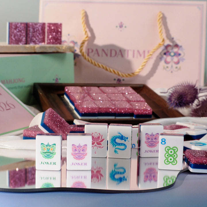 MAHJONG SET GARDEN PARTY PINK STARDUST