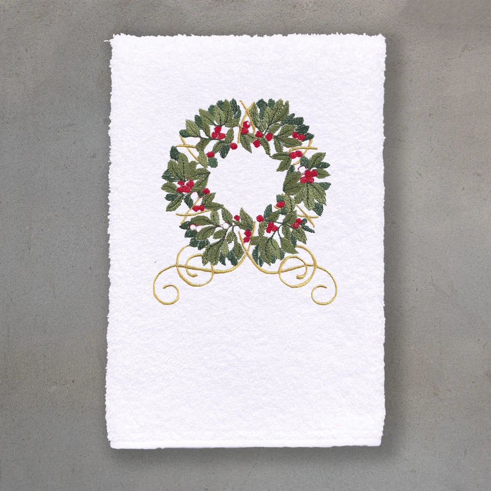 GUEST TOWEL TERRY GARLAND WHITE
