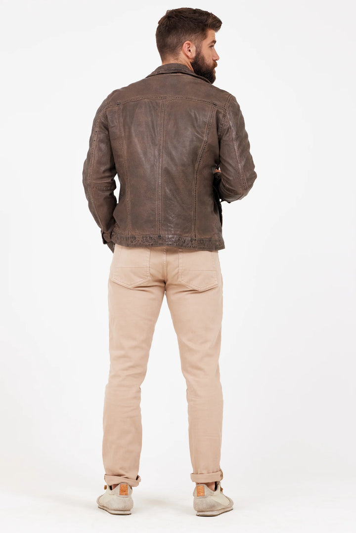 JACKET MEN'S LEATHER GEOFF UF ELEPHANT