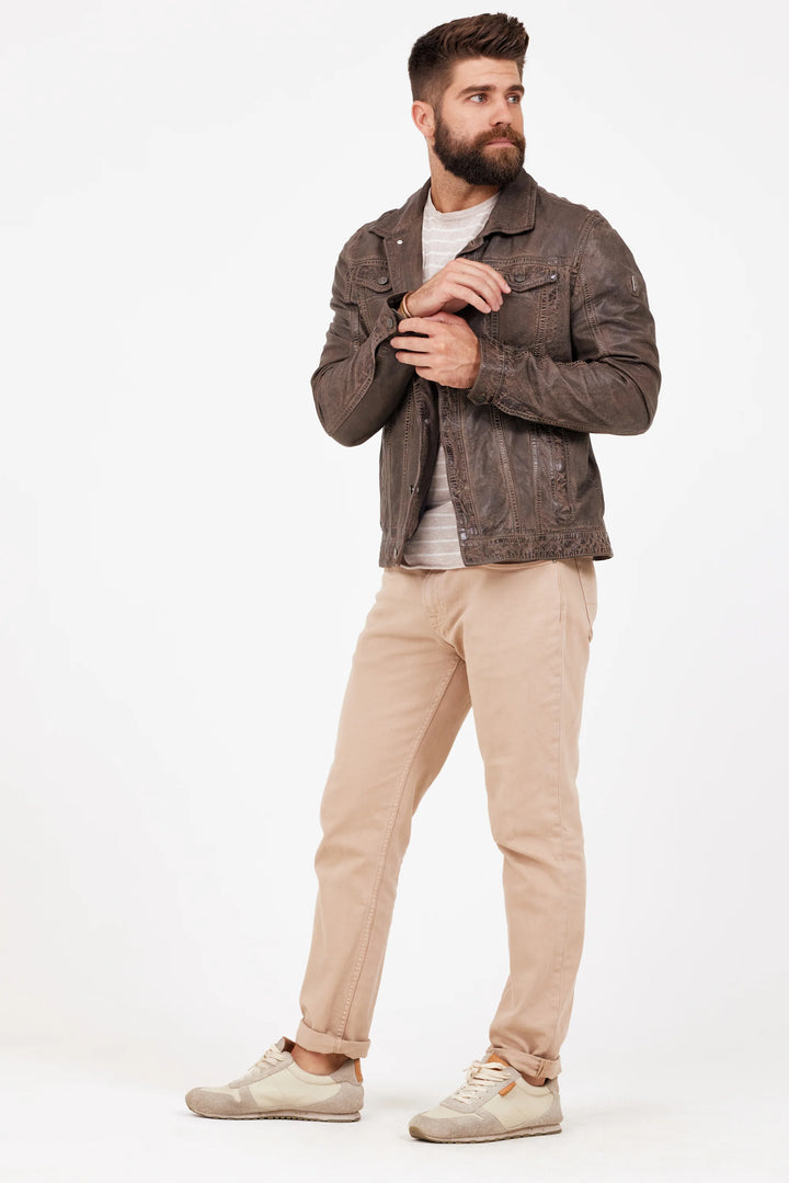 JACKET MEN'S LEATHER GEOFF UF ELEPHANT