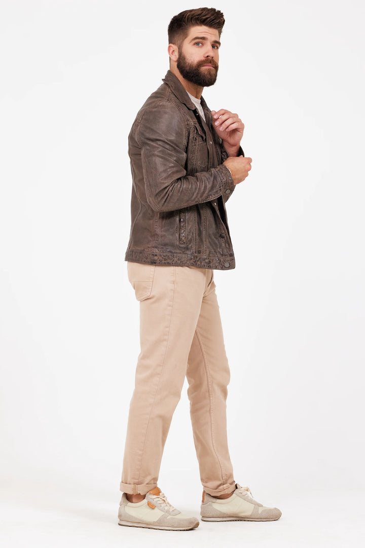 JACKET MEN'S LEATHER GEOFF UF ELEPHANT