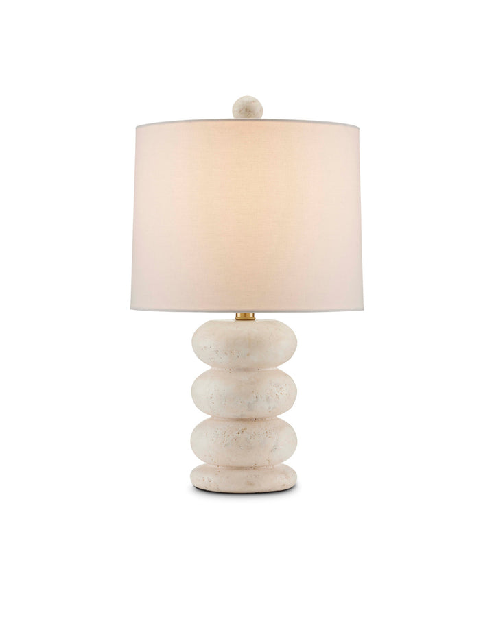 TABLE LAMP WHITE TRAVERTINE