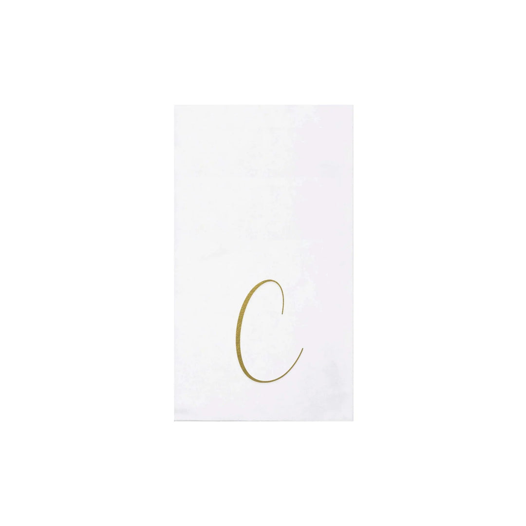NAPKINS PAPER GUEST TOWEL GOLD MONOGRAME ALPHABET