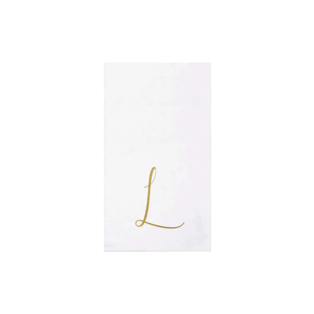 NAPKINS PAPER GUEST TOWEL GOLD MONOGRAME ALPHABET