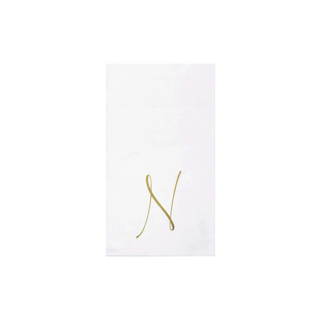 NAPKINS PAPER GUEST TOWEL GOLD MONOGRAME ALPHABET