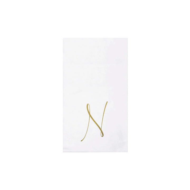 NAPKINS PAPER GUEST TOWEL GOLD MONOGRAME ALPHABET