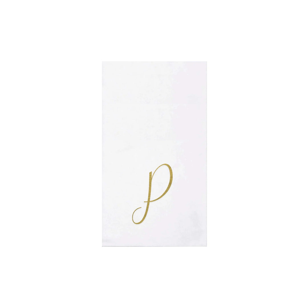 NAPKINS PAPER GUEST TOWEL GOLD MONOGRAME ALPHABET