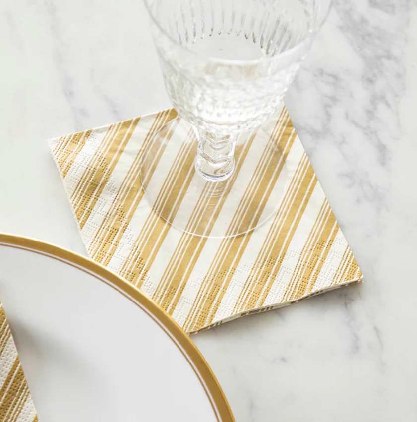 NAPKIN COCKTAIL GOLD PEPPERMINT PK20 #77443