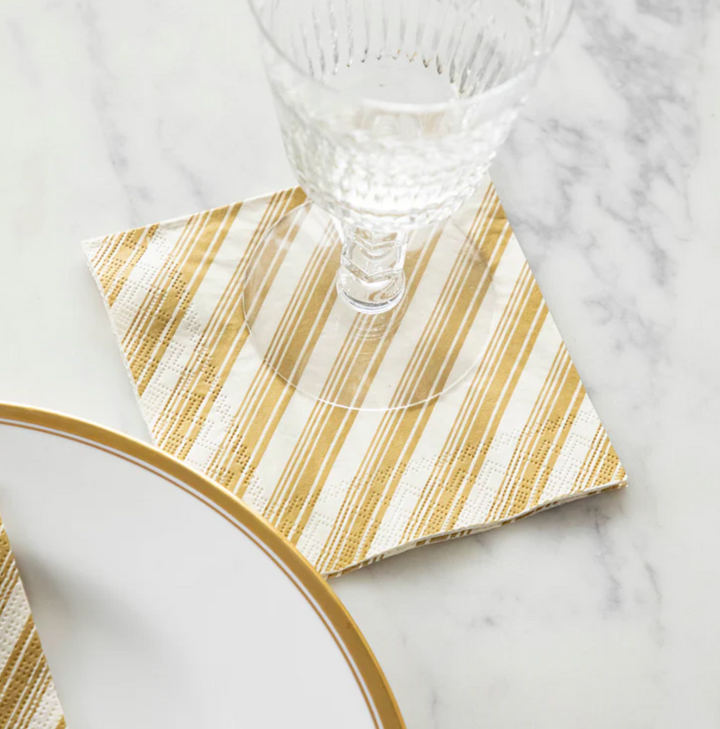 NAPKIN COCKTAIL GOLD PEPPERMINT PK20 #77443