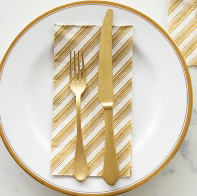 NAPKIN GUEST GOLD PEPPERMINT PK16 #77444