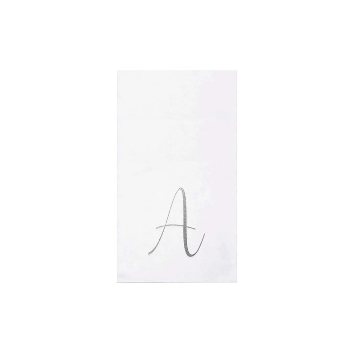 NAPKINS PAPER GUEST TOWEL SILVER MONOGRAME ALPHABET