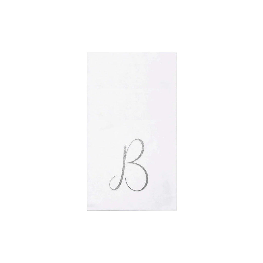 NAPKINS PAPER GUEST TOWEL SILVER MONOGRAME ALPHABET