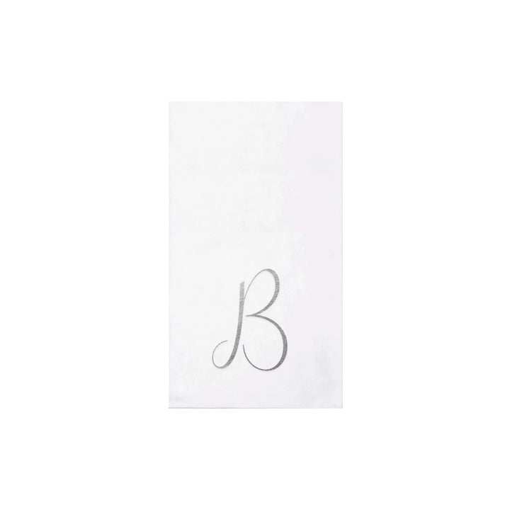 NAPKINS PAPER GUEST TOWEL SILVER MONOGRAME ALPHABET