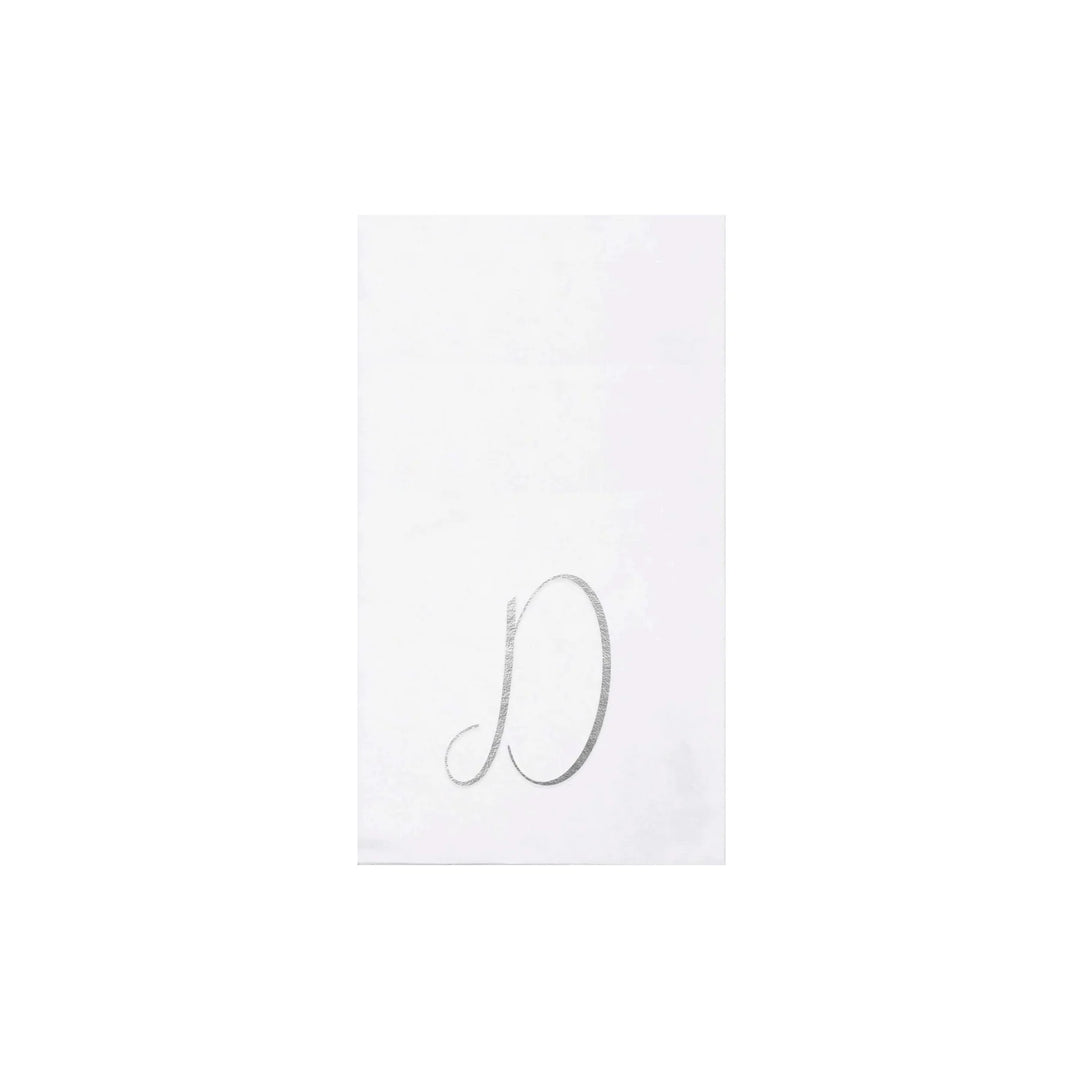 NAPKINS PAPER GUEST TOWEL SILVER MONOGRAME ALPHABET