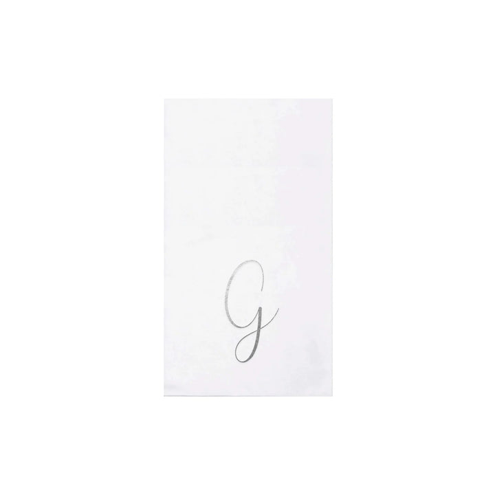 NAPKINS PAPER GUEST TOWEL SILVER MONOGRAME ALPHABET