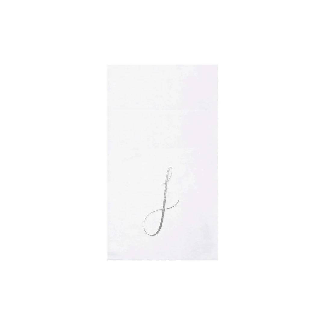 NAPKINS PAPER GUEST TOWEL SILVER MONOGRAME ALPHABET