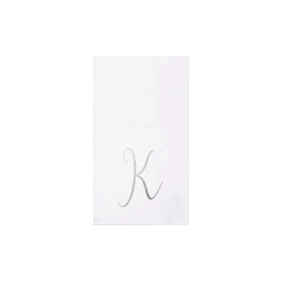 NAPKINS PAPER GUEST TOWEL SILVER MONOGRAME ALPHABET