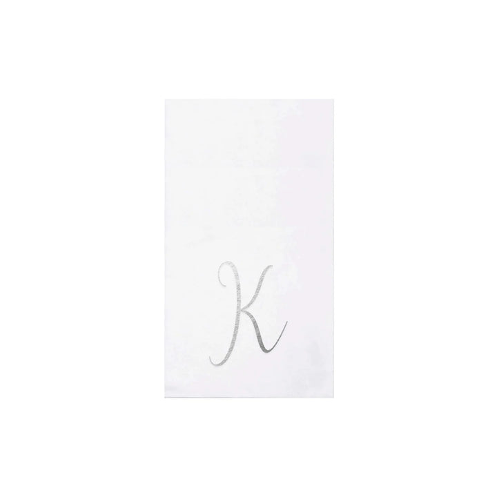 NAPKINS PAPER GUEST TOWEL SILVER MONOGRAME ALPHABET