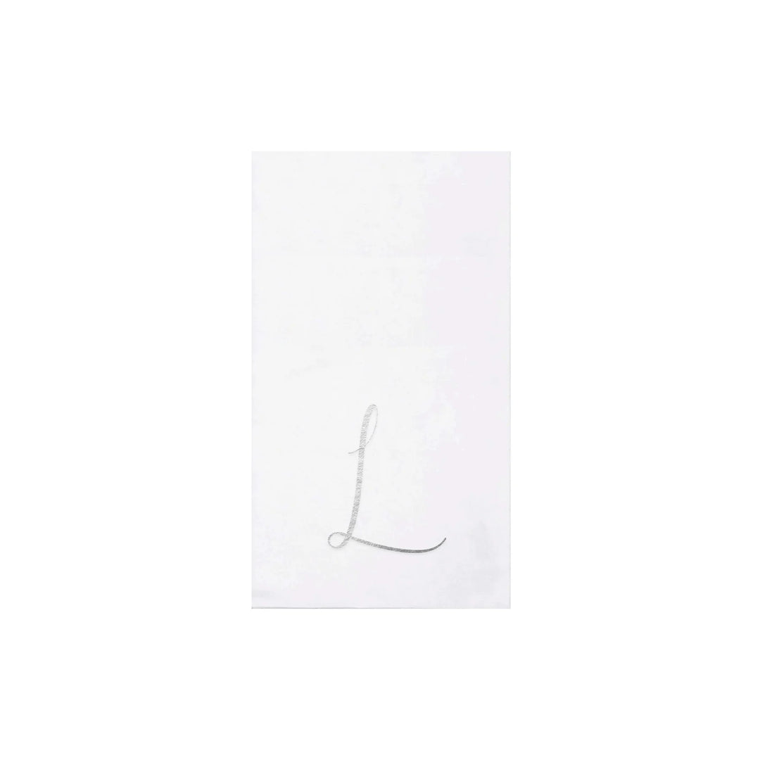 NAPKINS PAPER GUEST TOWEL SILVER MONOGRAME ALPHABET