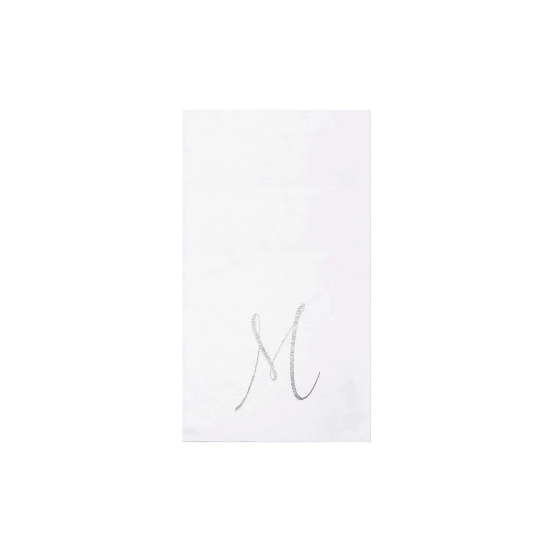 NAPKINS PAPER GUEST TOWEL SILVER MONOGRAME ALPHABET