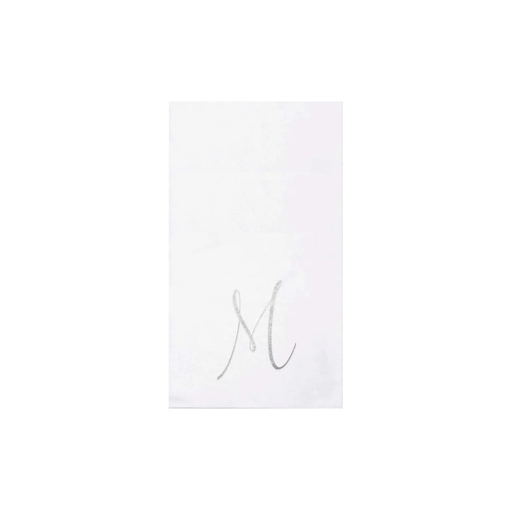 NAPKINS PAPER GUEST TOWEL SILVER MONOGRAME ALPHABET