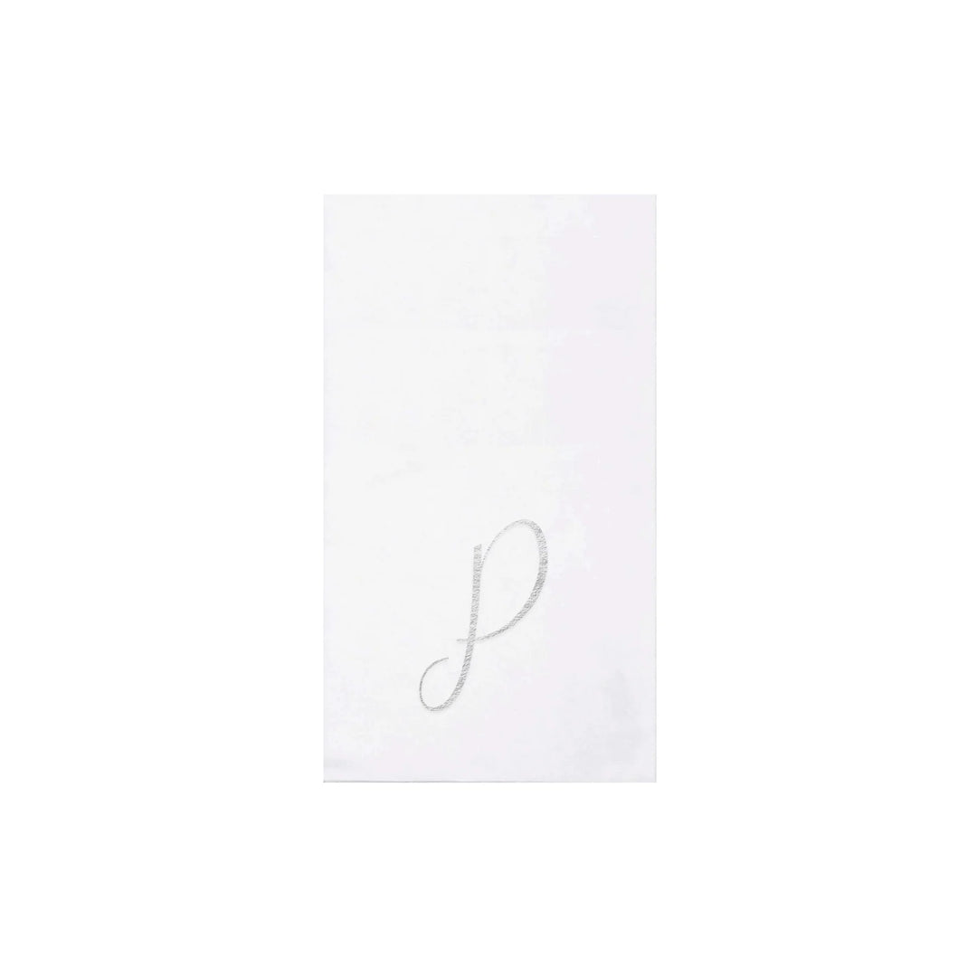 NAPKINS PAPER GUEST TOWEL SILVER MONOGRAME ALPHABET
