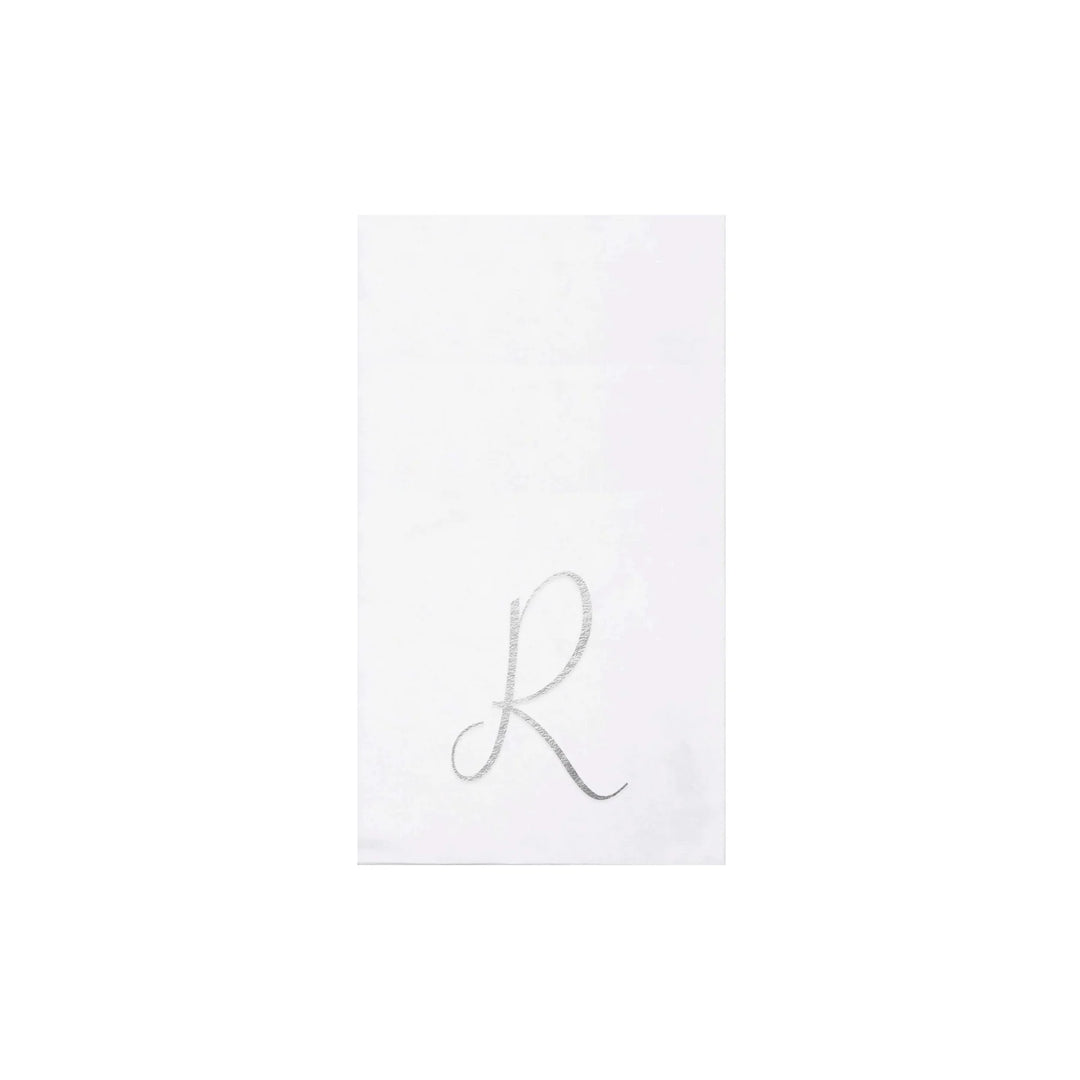 NAPKINS PAPER GUEST TOWEL SILVER MONOGRAME ALPHABET