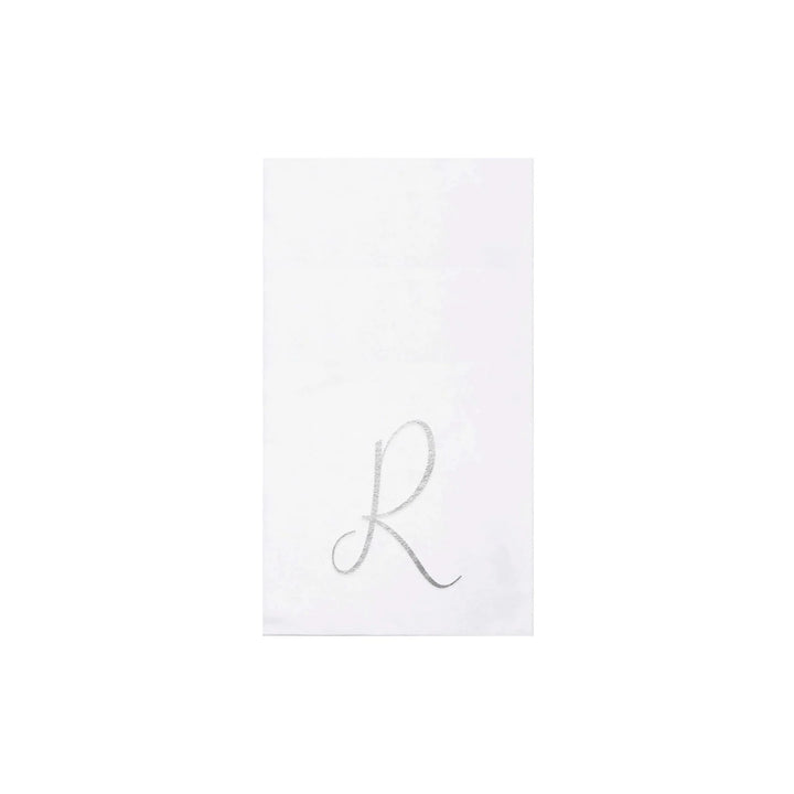 NAPKINS PAPER GUEST TOWEL SILVER MONOGRAME ALPHABET