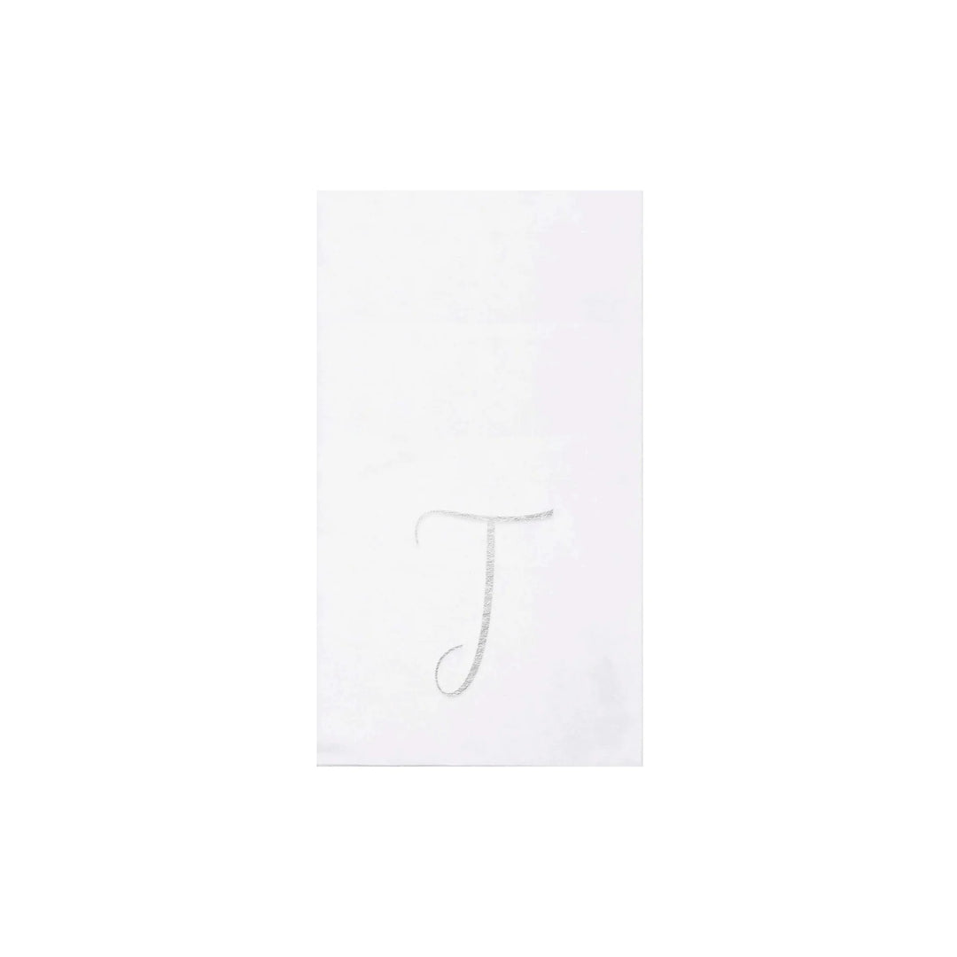 NAPKINS PAPER GUEST TOWEL SILVER MONOGRAME ALPHABET