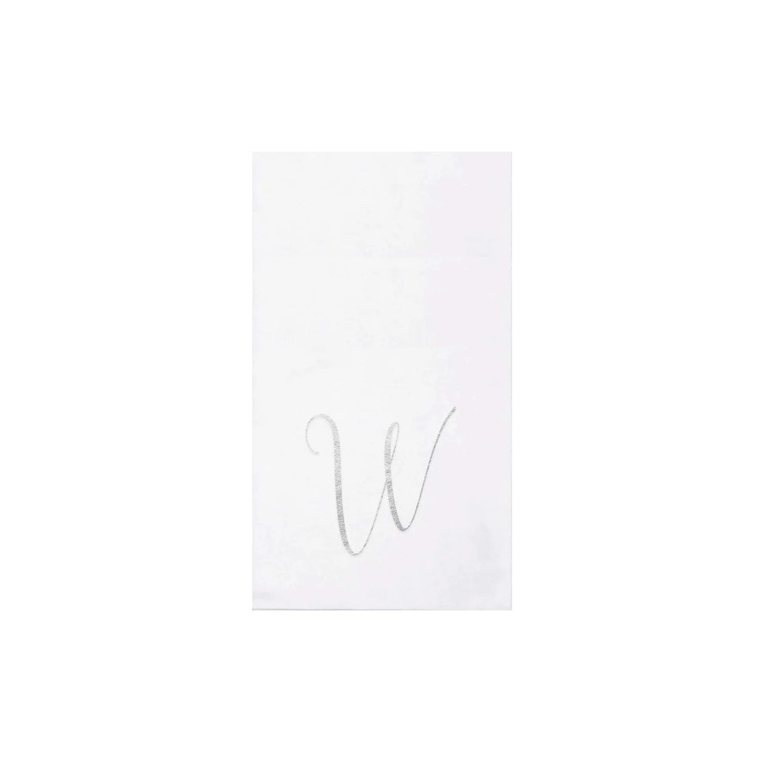 NAPKINS PAPER GUEST TOWEL SILVER MONOGRAME ALPHABET