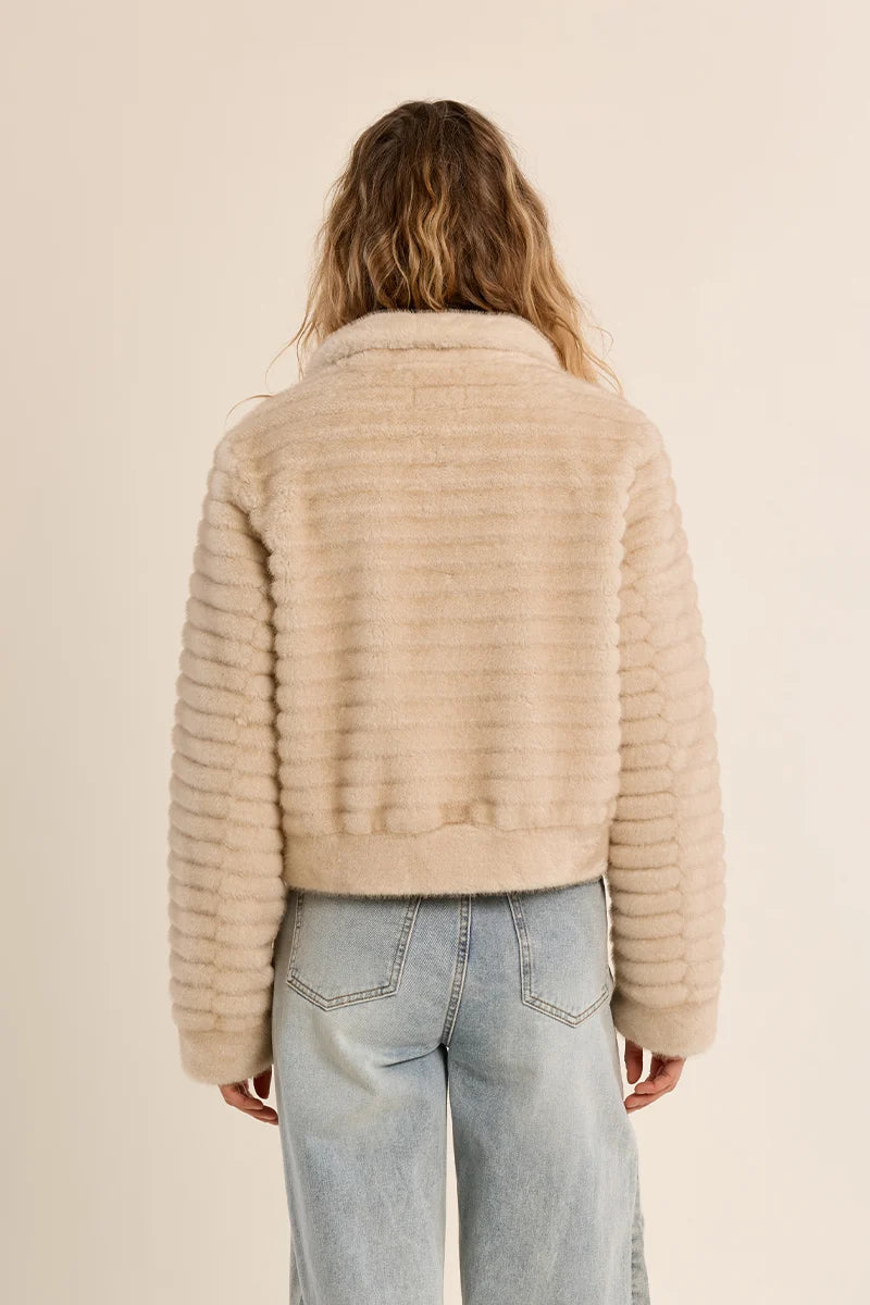 JACKET FAUX FUR ZIP-UP