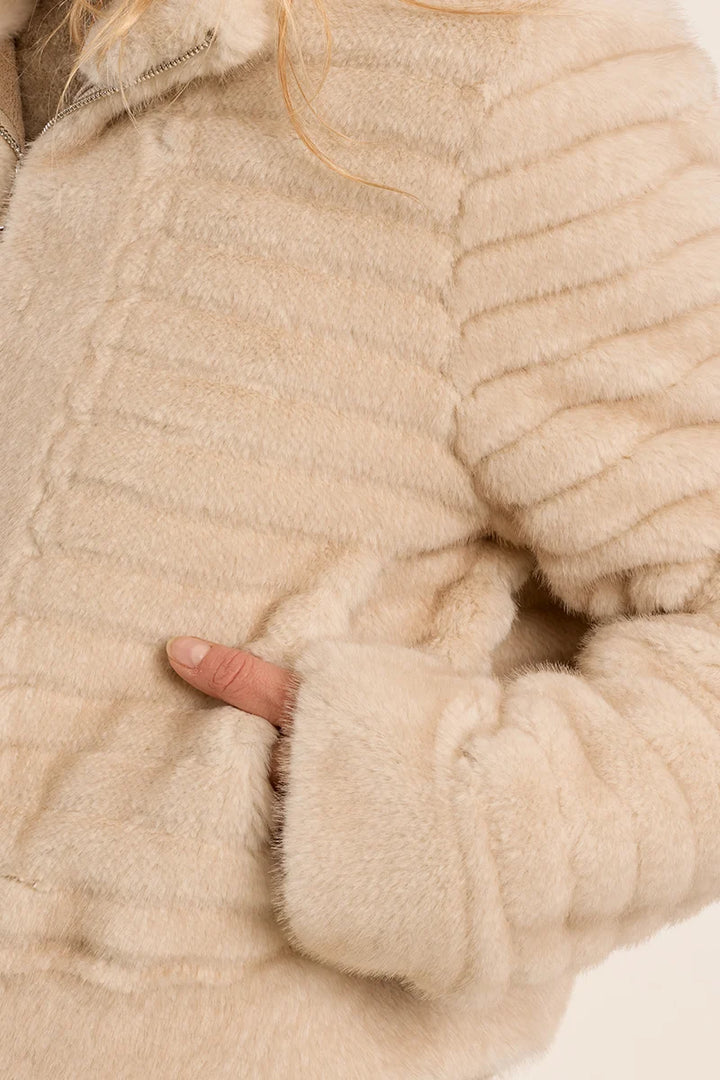 JACKET FAUX FUR ZIP-UP