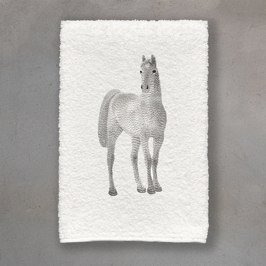 GUEST TOWEL TERRY GRAY HORSE