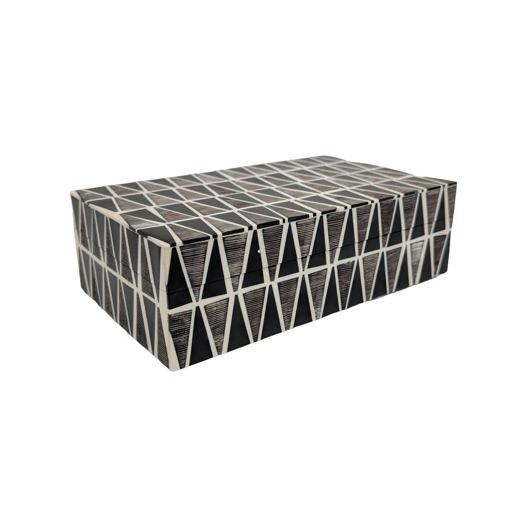 BOX BLACK GEOMETRIC TRIANGLES MOSAIC