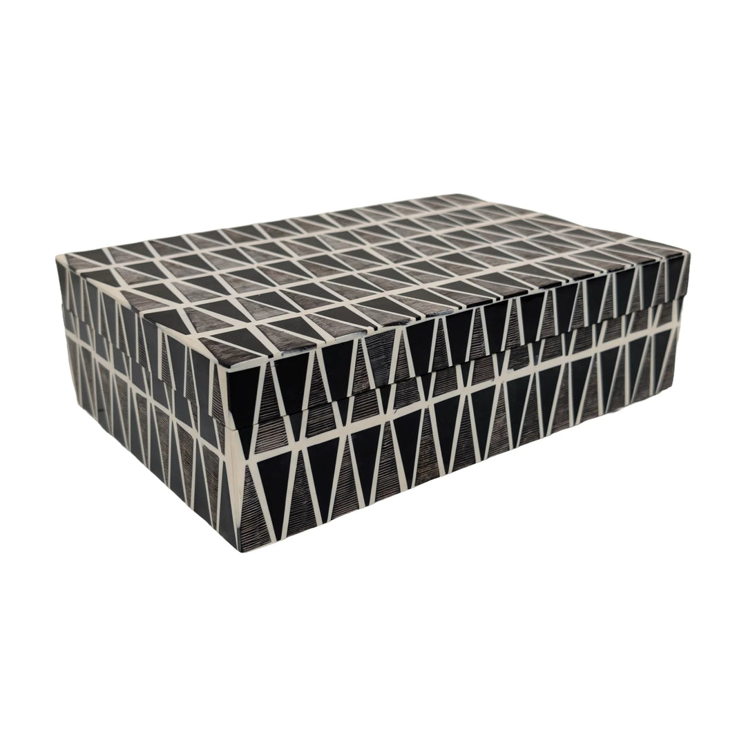 BOX BLACK GEOMETRIC TRIANGLES MOSAIC
