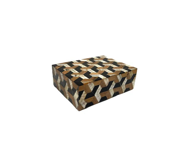 BOX BONE BROWN W/ IVORY BLACK